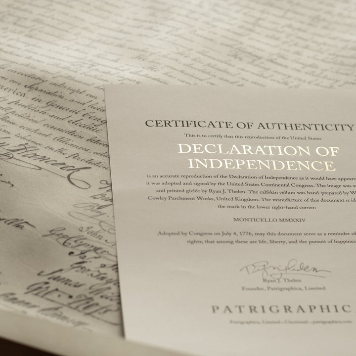 Declaration of Independence on Parchment - Monticello Shop
