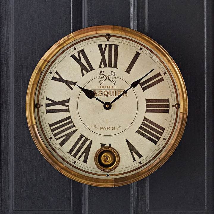 Hotel Pasquier Brass Wall Clock - Monticello Shop